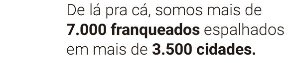 7 mil franqueados - 3500 municípios